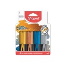 Surligneurs encre liquide MAPED FLUOPEPS GLITTER - coloris assortis  x4 - Fiducial