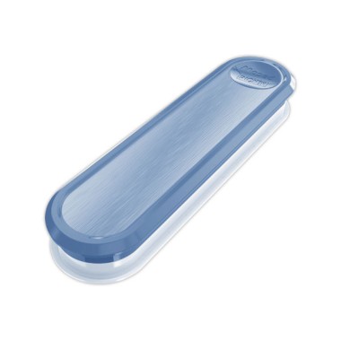 Boîte plastique contenant fourchette, couteau et petite cuillère. Bleu  - Fiducial