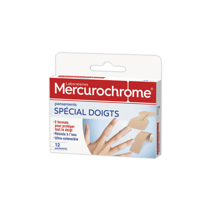 Pansements spécial doigts x12 - Mercurochrome  - Fiducial