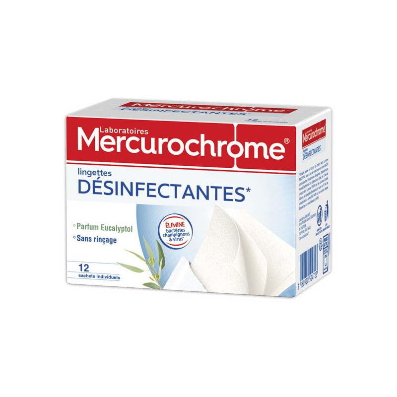 Lingettes désinfectantes Format individuel (x12)  - Fiducial