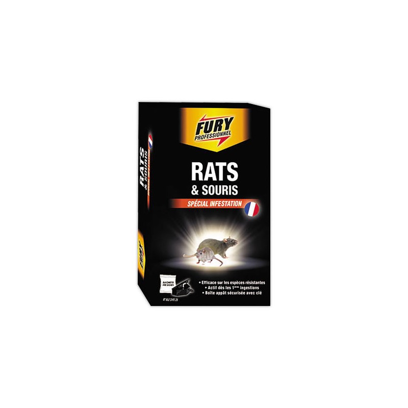 7 sachets 20 gr unidose rats et sourisFURY  - Fiducial