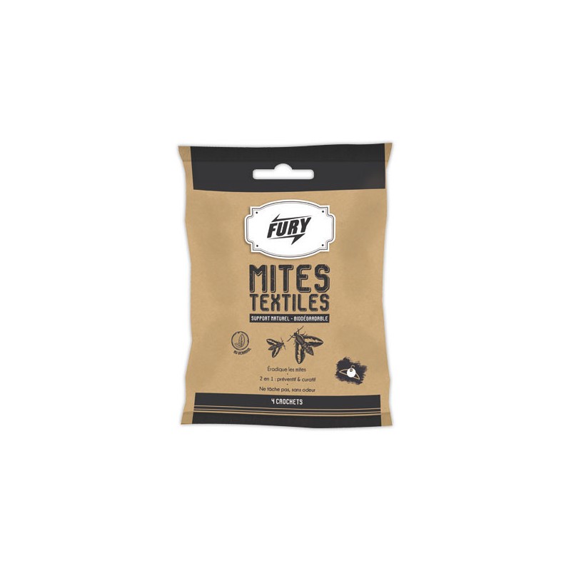 Sachet de 4 crochets anti-mites textiles Fury  - Fiducial