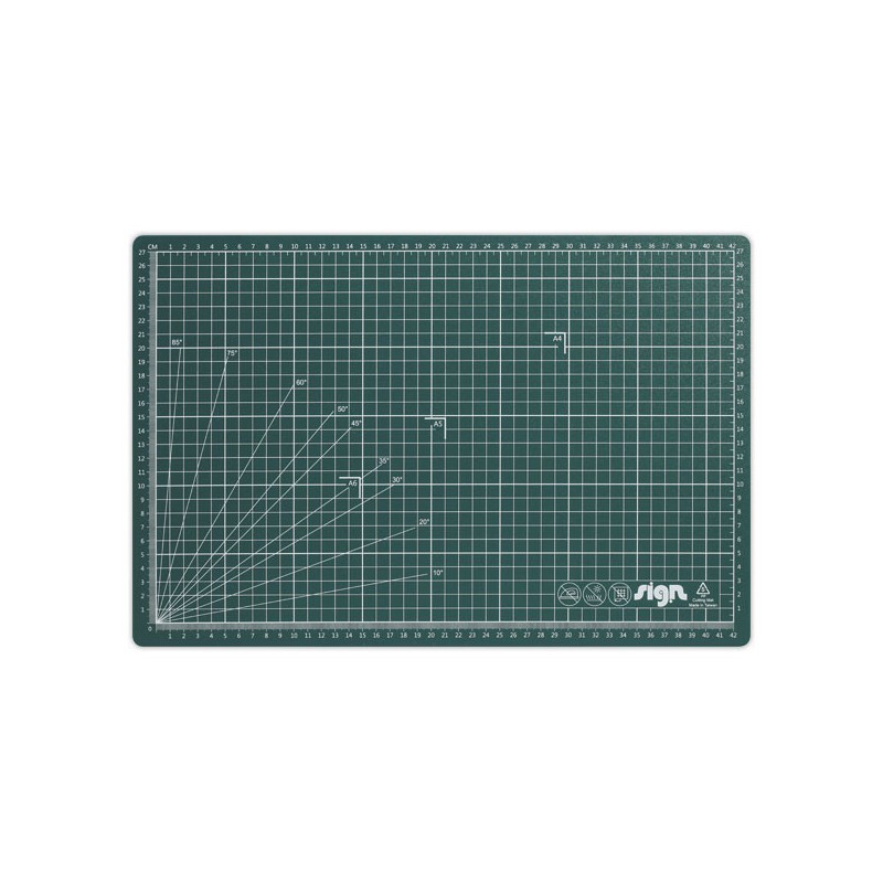 Plaque découpe multi fonction face quadrillée 5x5cm  - Fiducial