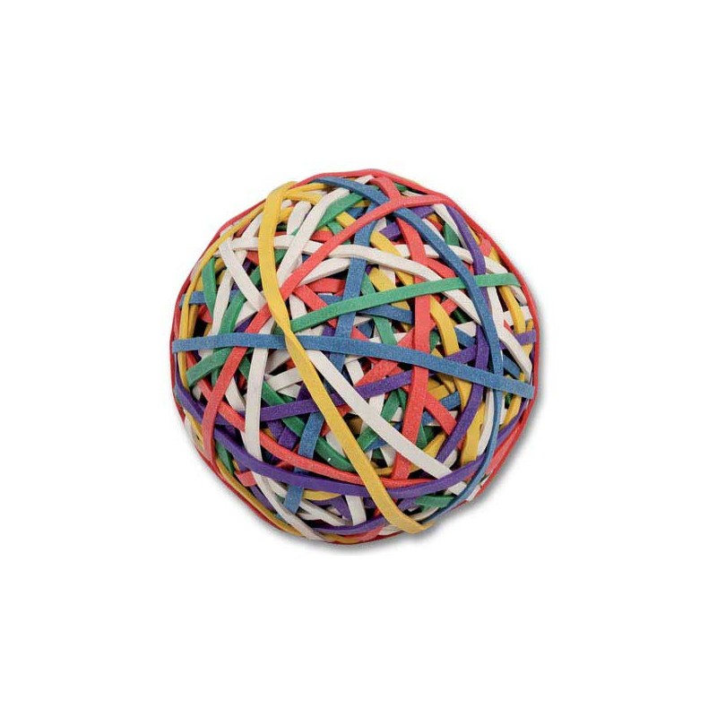 Boule de bracelets caoutchouc - 145g-coloris assortis  - Fiducial