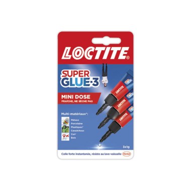 Tubes de colle cyano SUPER GLUE 3 - 1g  x3 - Fiducial