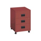 Caisson mobile en métal 3 tiroirs terracotta  - Fiducial
