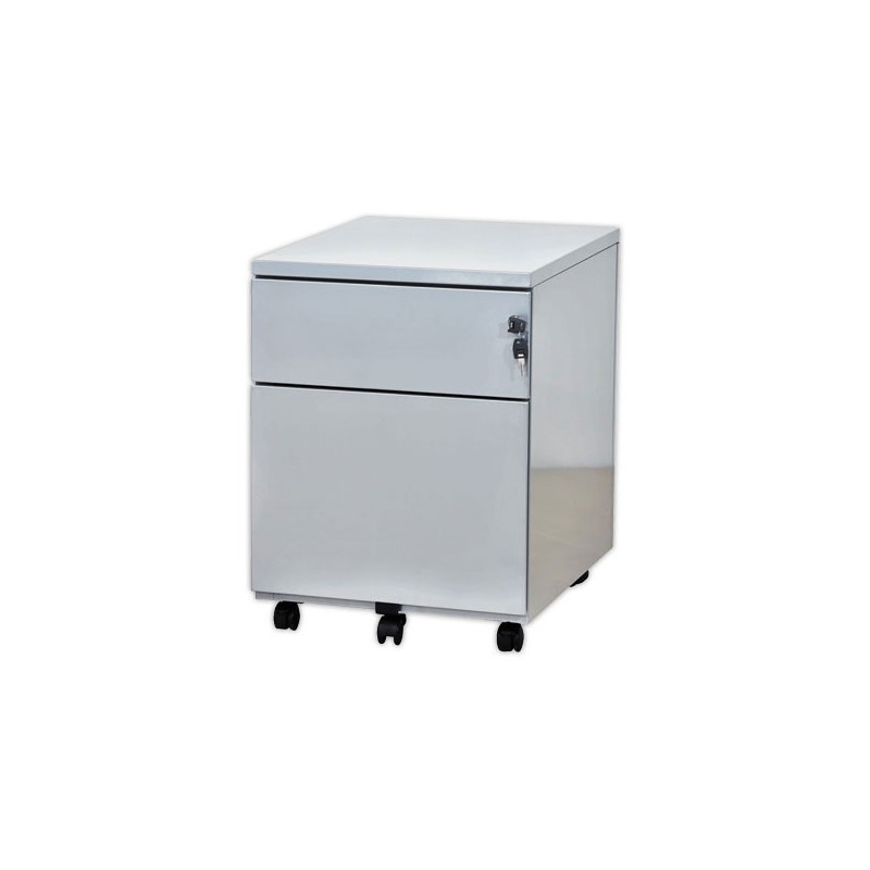 Caisson mobile en métal 2 tiroirs aluminium  - Fiducial