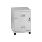 Caisson mobile en métal 2 tiroirs aluminium monté  - Fiducial