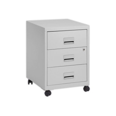 Caisson mobile en métal 3 tiroirs aluminium  - Fiducial