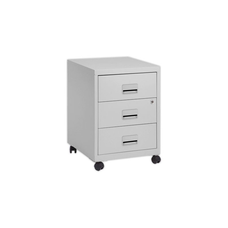Caisson mobile en métal 3 tiroirs aluminium  - Fiducial