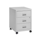 Caisson mobile en métal 3 tiroirs aluminium  - Fiducial
