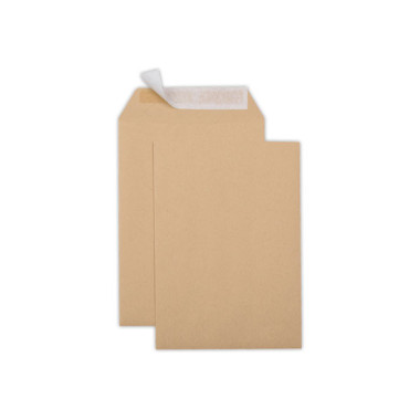 Pochettes kraft brun bande siliconée 162x229mm 90G  x500 - Fiducial