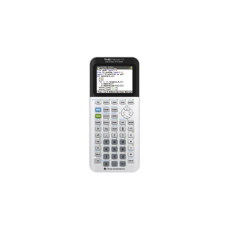 Calculatrice TI 83 Premium CE Edition Python blanc  - Fiducial