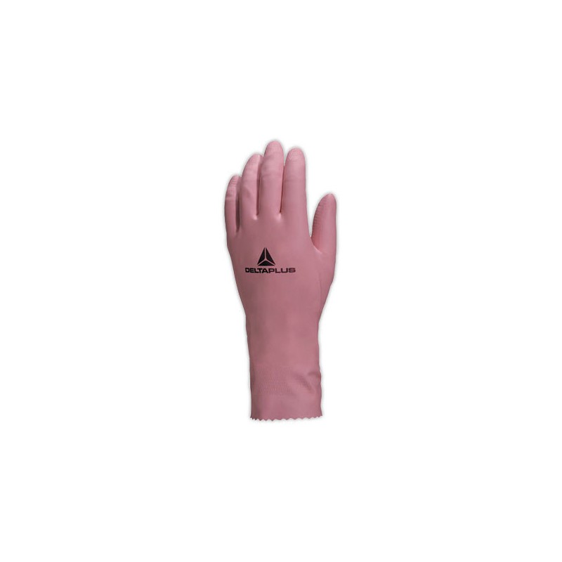 Gants menage latex rose taille 9  x2 - Fiducial