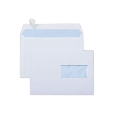 Enveloppes 162x229mm blanches 80g bande siliconée fenêtre 45x100 Eco  x500 - Fiducial
