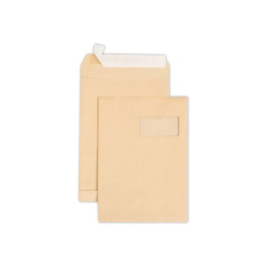 Pochettes kft adour autocollantes 220x315mm avec fenêtre 50x100mm 90g  x250 - Fiducial