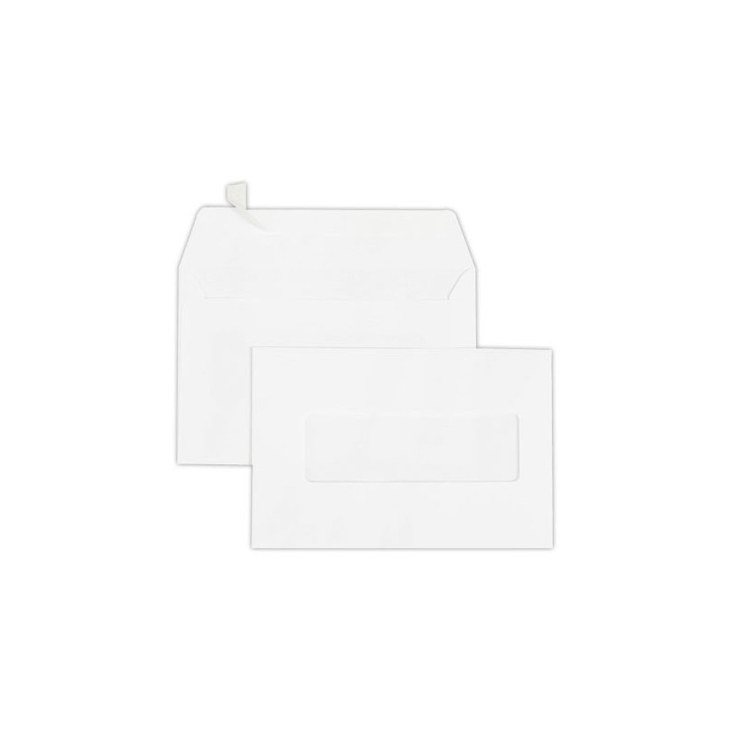 enveloppes blanches 120x176 80 g/m² fenêtre 40x125 siliconé  x500 - Fiducial