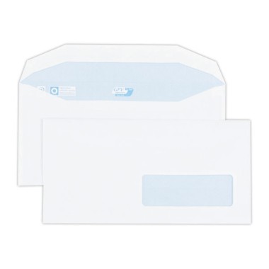 Enveloppes mise sous pli auto gommées 114x229mm 75g fenêtre 35x100  x1000 - Fiducial