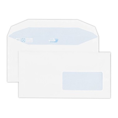 Enveloppes mise sous pli auto gommées 114x229mm 75g fenêtre 45x100  x1000 - Fiducial