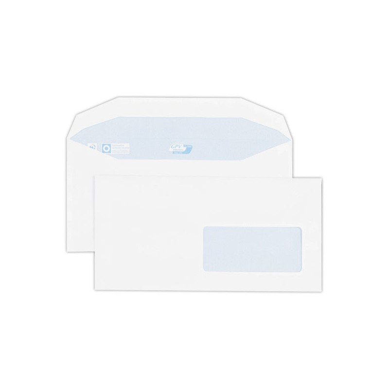 Enveloppes mise sous pli auto gommées 114x229mm 75g fenêtre 45x100  x1000 - Fiducial