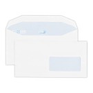 Enveloppes mise sous pli auto gommées 114x229mm 75g fenêtre 45x100  x1000 - Fiducial