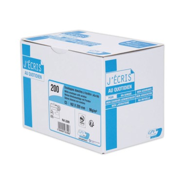 Enveloppes bande siliconée blanches 162x229 mm avec fenêtre 45x100 90g  x200 - Fiducial