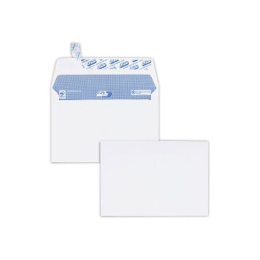 Enveloppes blanches C6 100g bande de protection  x200 - Fiducial