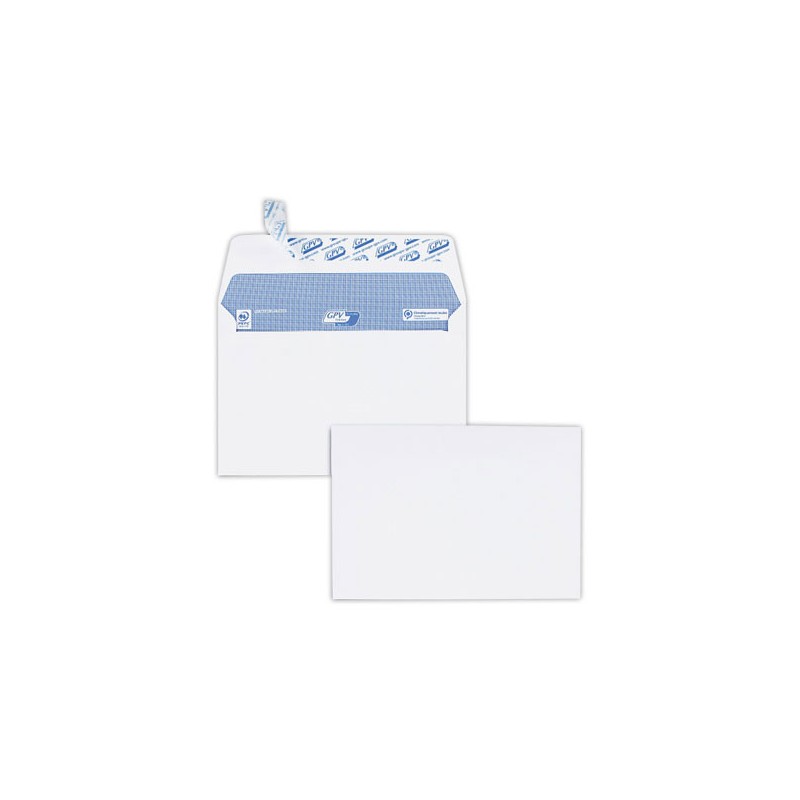 Enveloppes blanches C6 100g bande de protection  x200 - Fiducial