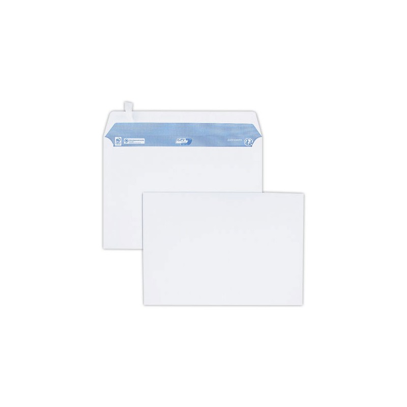 Enveloppes blanches C5 100g bande de protection  x200 - Fiducial