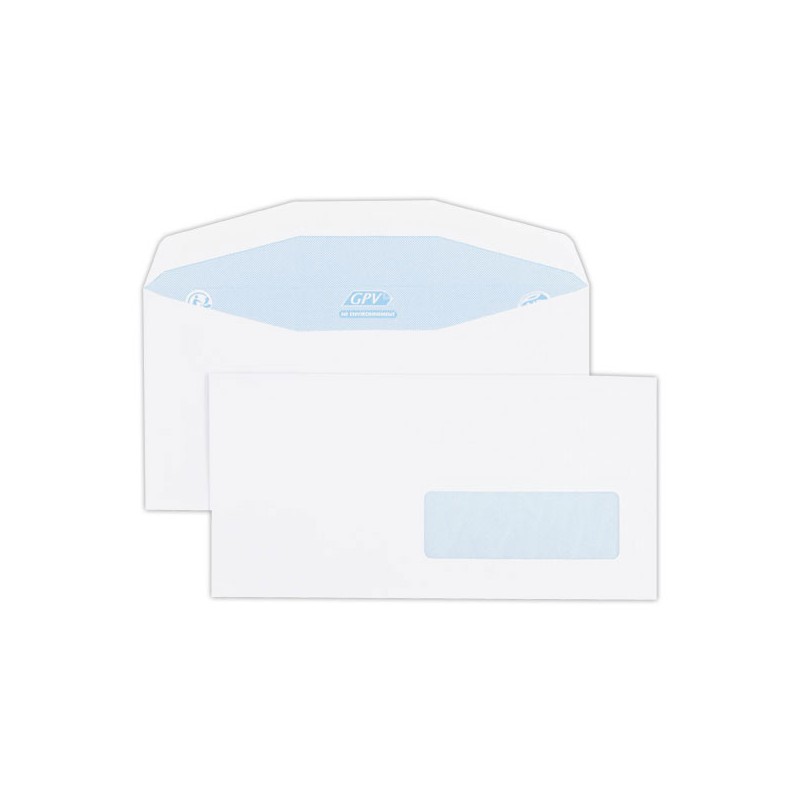 enveloppes C6/C5 115x229 80G fenêtre 35X100 blanches  x1000 - Fiducial