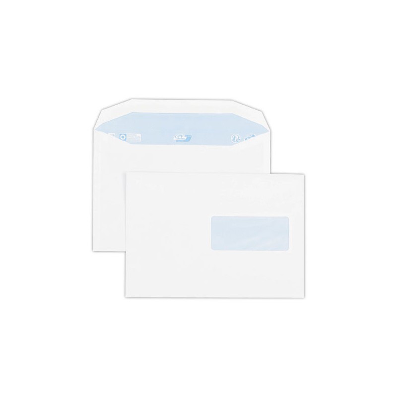Enveloppes mise sous pli automatique gommées 162x229 mm fenêtre 45x100  x500 - Fiducial