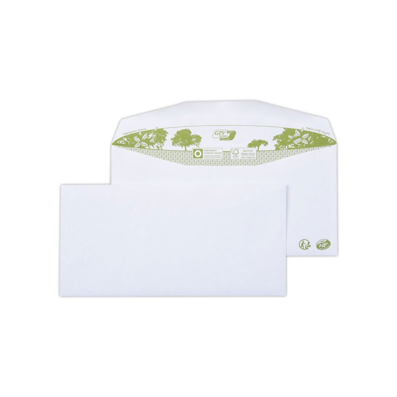 Enveloppes mise sous pli automatique recyclées gommée blanches 114x229  x1000 - Fiducial