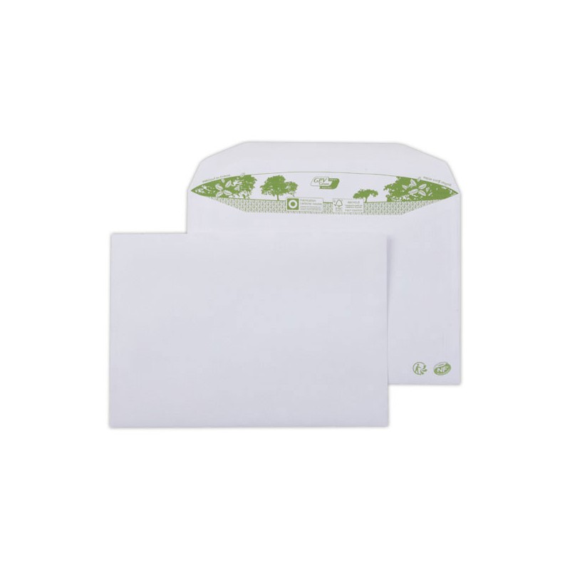 enveloppes MSPA extra blnches 162x229 mm 100% recycl 80g bande gommée  x500 - Fiducial