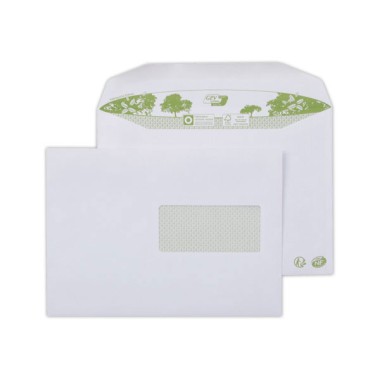 Enveloppes mise sous pli automatique blanches, 162x229, fenêtre 45x100  x500 - Fiducial