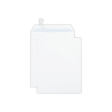 Pochettes blanches bande siliconée 260x330 mm sans fenêtre 90g  x250 - Fiducial