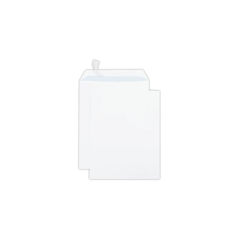 Pochettes blanches bande siliconée 260x330 mm sans fenêtre 90g  x250 - Fiducial