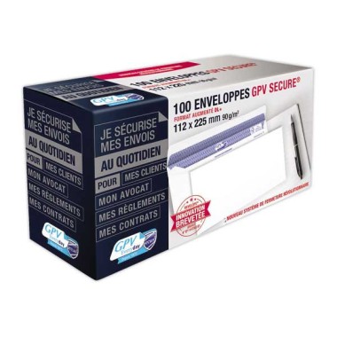 Enveloppes Secure blanches 112x225 mm 90g GPV  x100 - Fiducial
