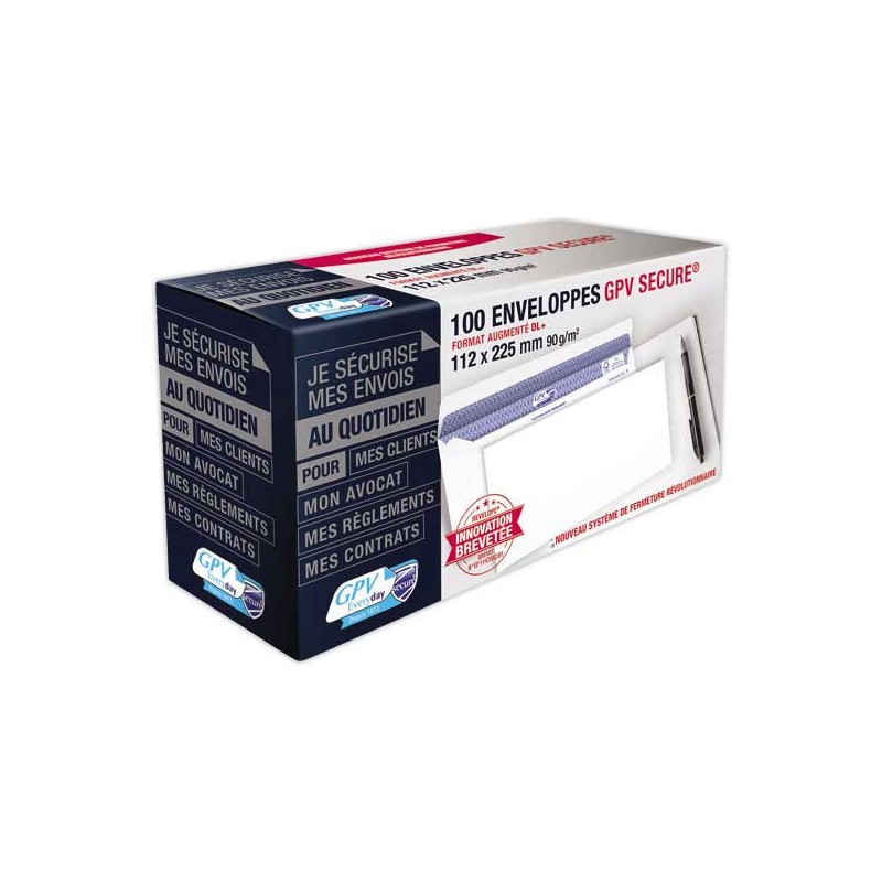 Enveloppes Secure blanches 112x225 mm 90g GPV  x100 - Fiducial