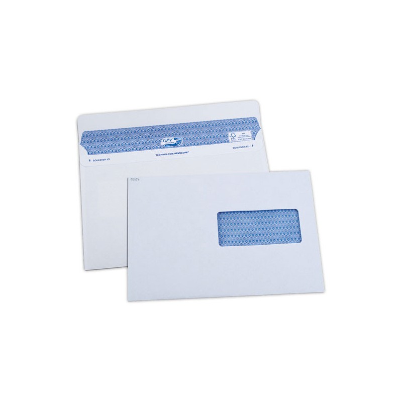 Enveloppes Secure blanches 162x229 mm Fenêtre 45X100 mm 90g  x100 - Fiducial