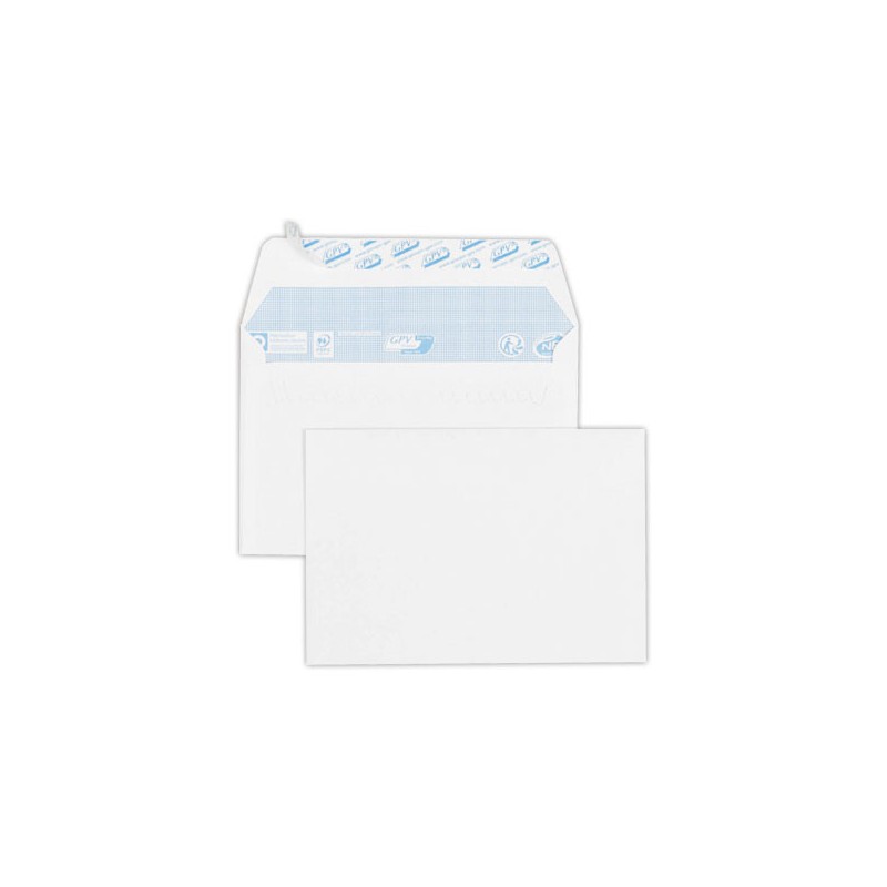 enveloppes blanches C6 114x162 80 g bande siliconée  x50 - Fiducial
