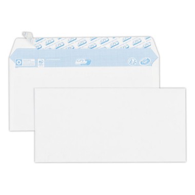 enveloppes blanches DL 110x220 80 g bande siliconée  x100 - Fiducial