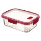 Boite alimentaire en verre rectangle 0,9L CURVER rouge  - Fiducial