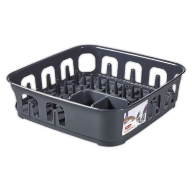 Egouttoir carré 12 assiettes Essentials CURVER - Gris anthracite  - Fiducial