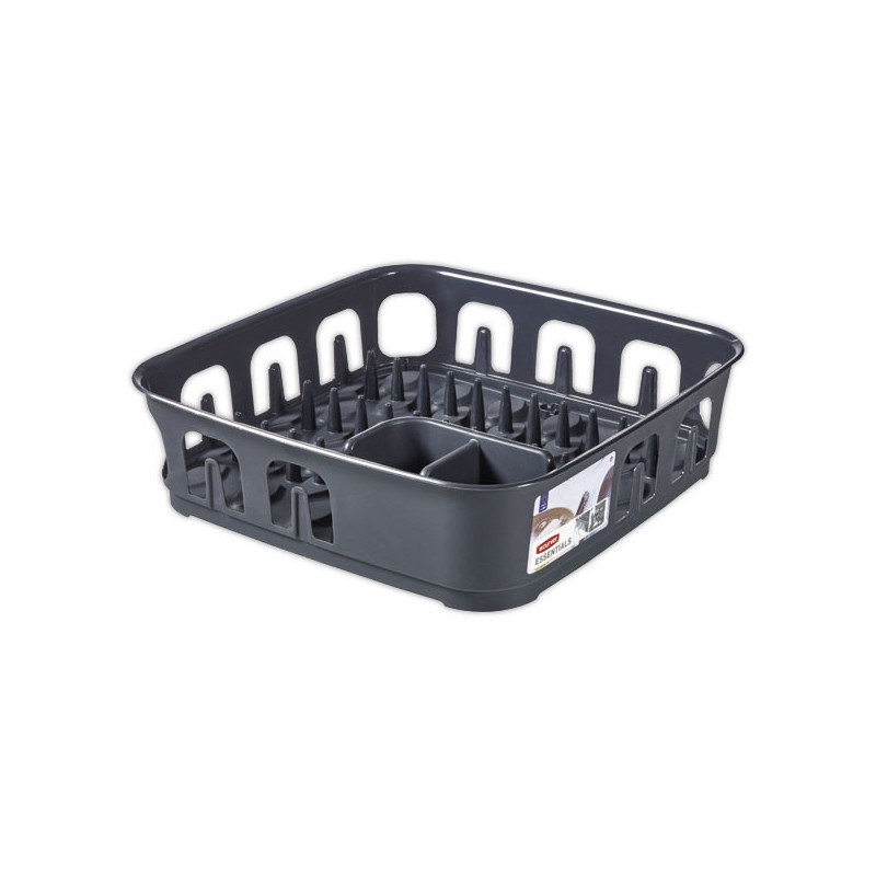 Egouttoir carré 12 assiettes Essentials CURVER - Gris anthracite  - Fiducial