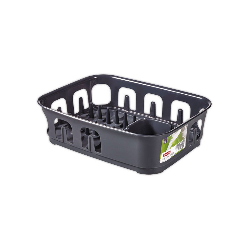 Egouttoir rectangle 9 assiettes Essentials CURVER - Gris anthracite  - Fiducial