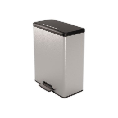 Poubelle Decobin rectangulaire duo 26l+26l décor métal  - Fiducial