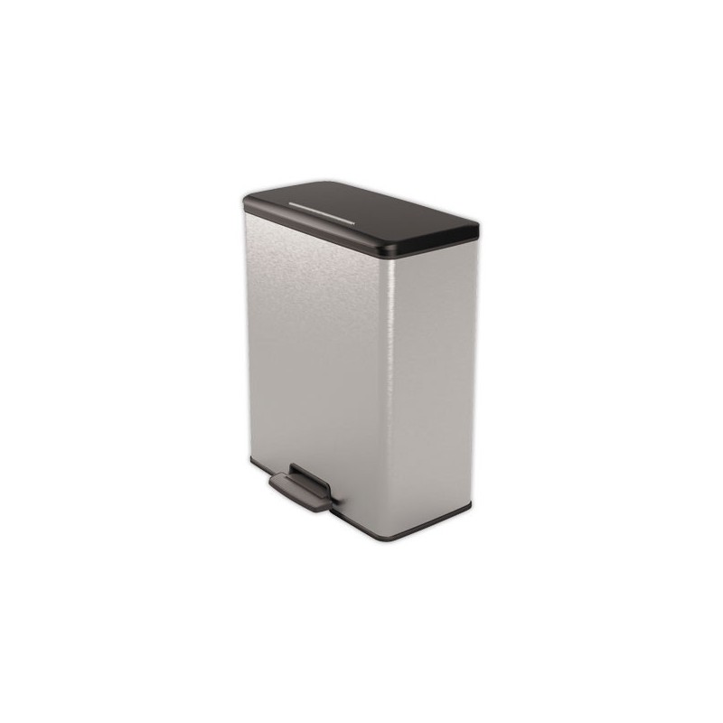 Poubelle Decobin rectangulaire duo 26l+26l décor métal  - Fiducial