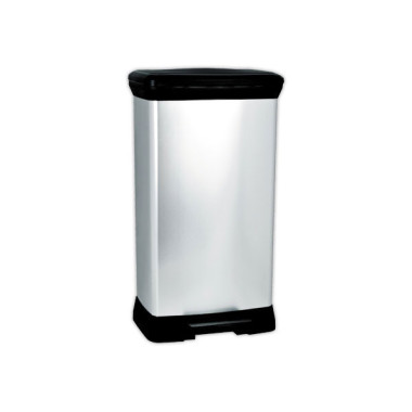 Poubelle Decobin rectangulaire 50l grise  - Fiducial