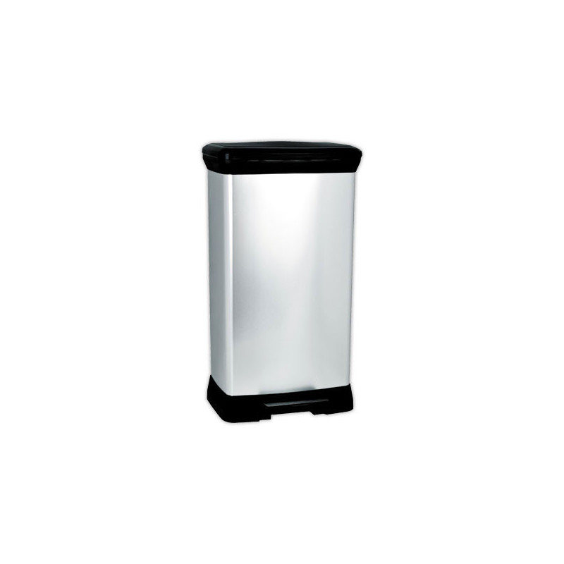 Poubelle Decobin rectangulaire 50l grise  - Fiducial