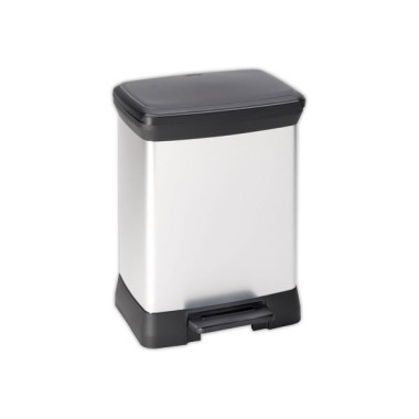 Poubelle Decobin rectangulaire 30l décor métal  - Fiducial
